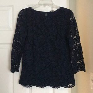 Roz&ali, brand new lace blue blouse